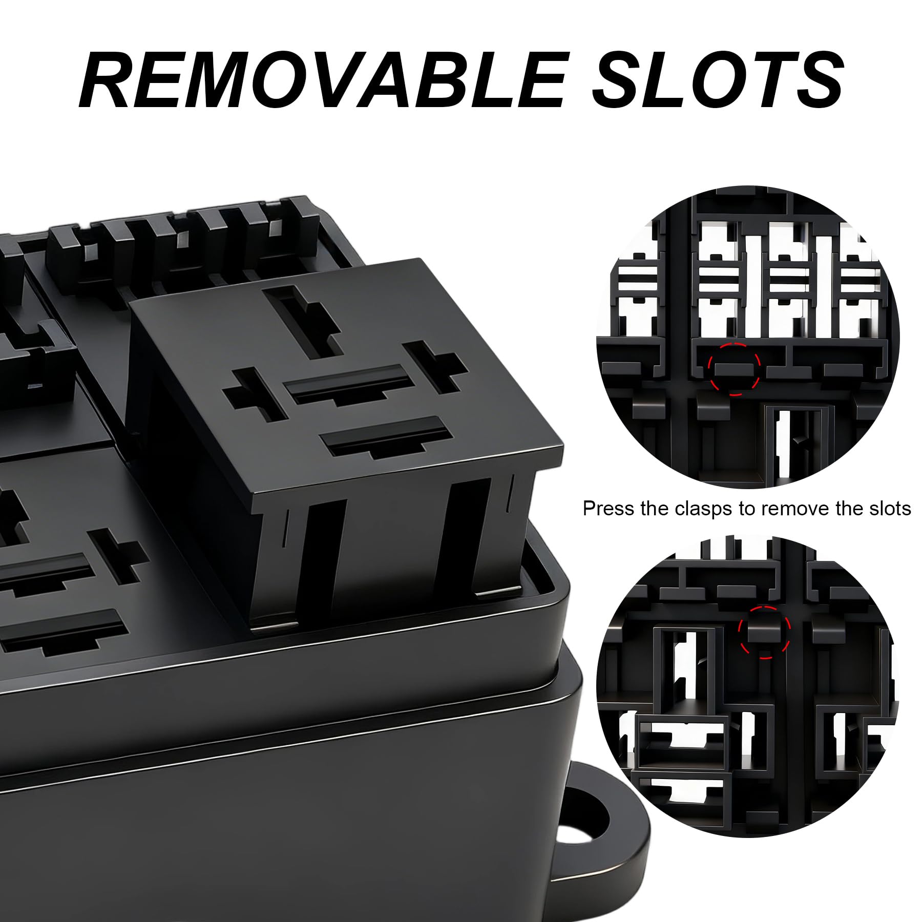 Scatola di fusibili e relè 12 V, relè 4 x 4 poli 80A e 12 fusibili ATC/ATO, per auto, camion e jeep