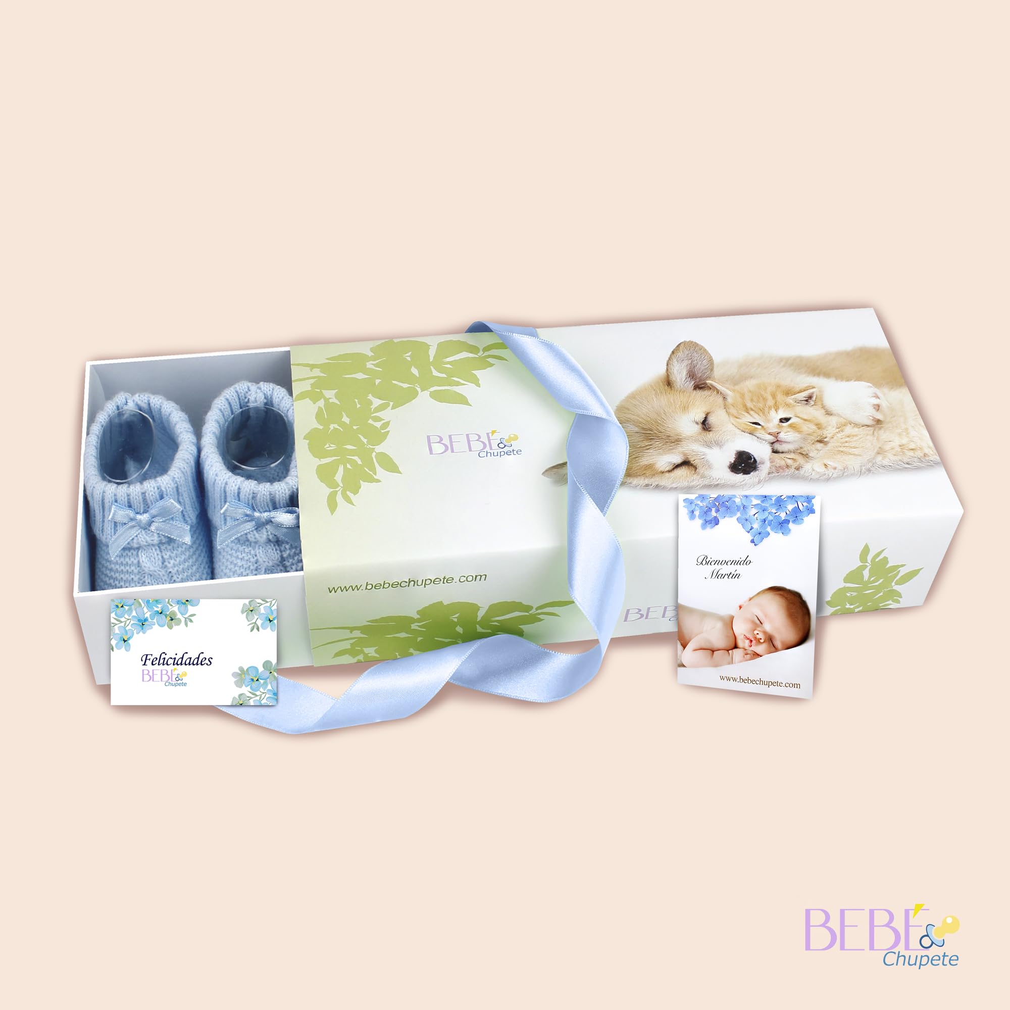 BEBÉCHUPETE Regalos bebes recien nacidos originales (Talla 0 a 3 meses) - Cosas para bebes recien nacidos - Regalo bebe recien nacido niña - Recien nacido niño - Canastilla bebe - Cestas bebe (Azul)