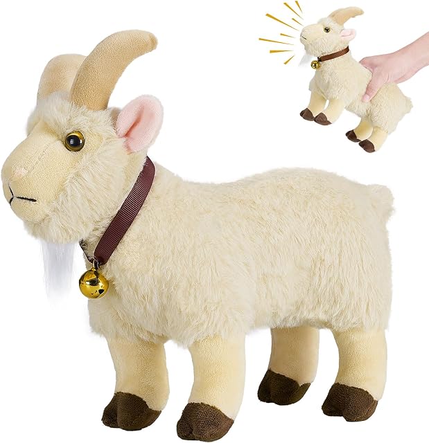 Screaming Goat Plush Toy, Goat Stuffed Animal with Funny Screaming Sound – Prank Gift for Kids, Friends, and Coworkers