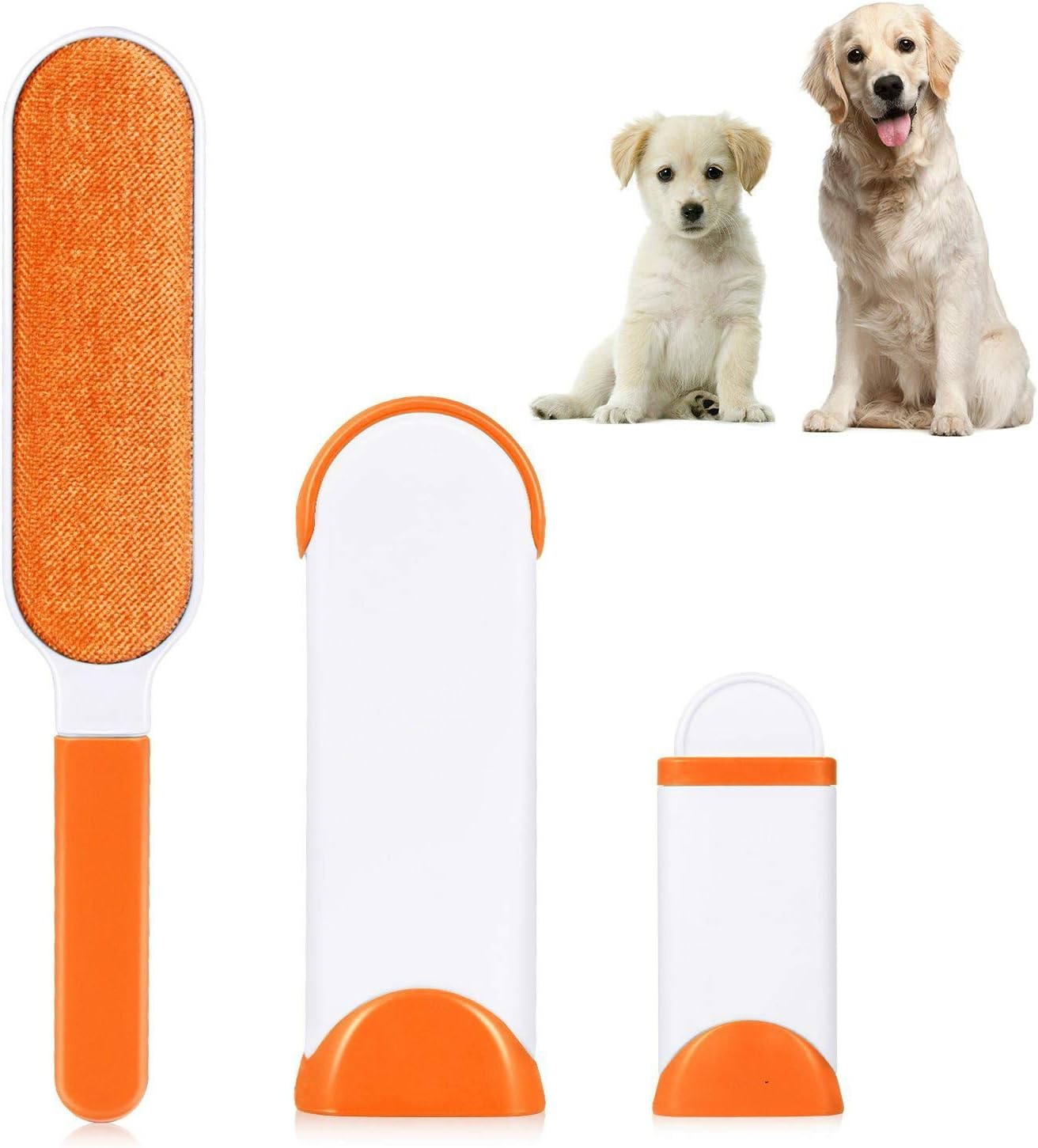 ADORIC Pet Hair Remover Brush, Lint Brush for Dog & Cat, Double Sided Fur Remover Tool with Self-Cleaning Base, Perfect for Clothes, Sofa, Carpet, Car Seat and Travel
