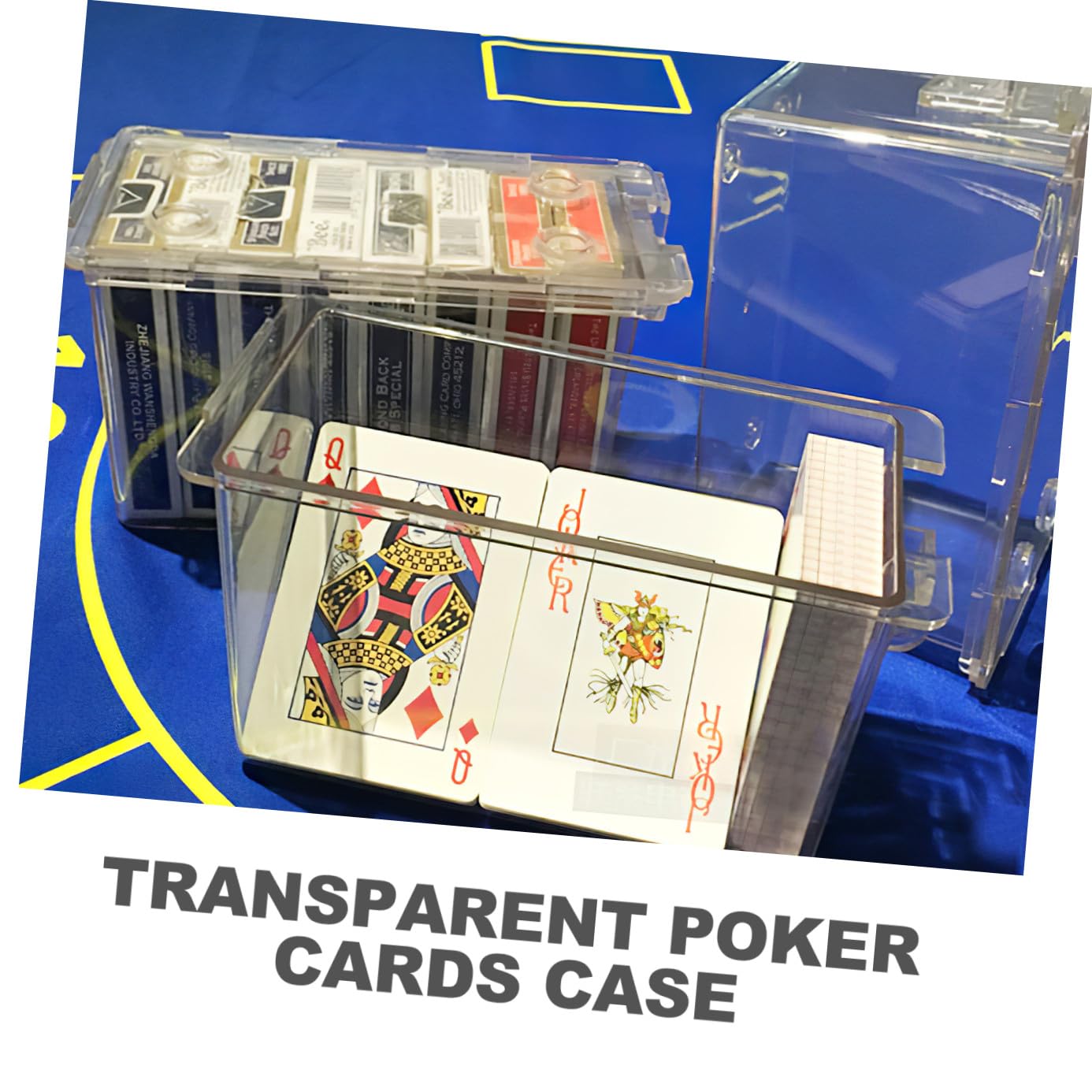 Rechteckige Aufbewahrungsbehälter-box Aus Acryl Pokerkartenhülle Leer Spielkartenhalter Transparent Kartenbox Organizer Für Spielkarten Kleine Perlen Und Knöpfe