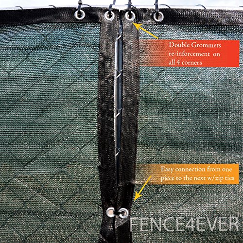 image for Fence4ever 4'x50' 4ft Tall 3rd Gen Olive Green Fence Privacy Screen Wi