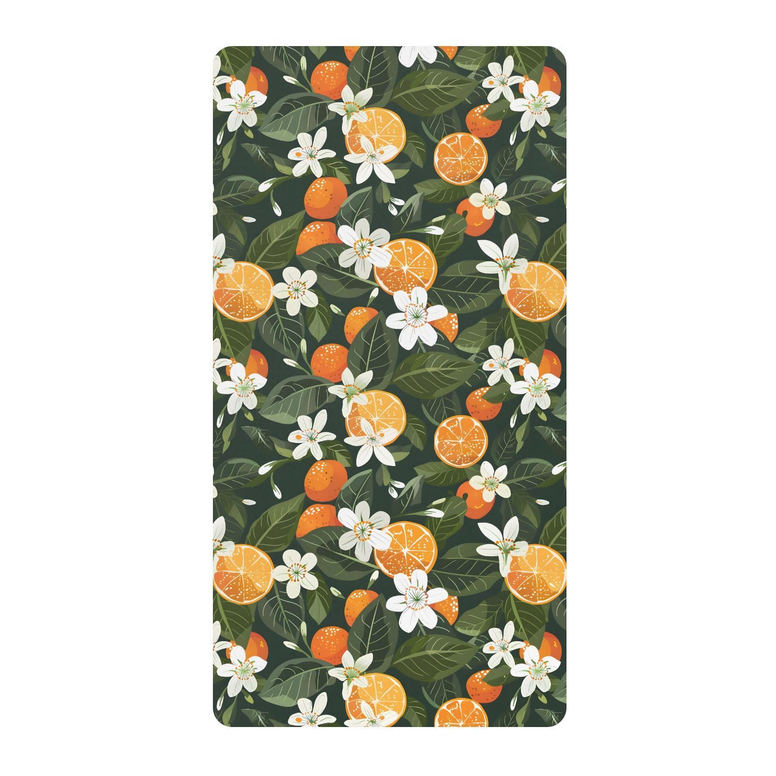 Drap-housse pour berceau de bébé avec fond de fruits oranges pour garçons et filles, drap-housse standard doux, 71,1 x 132,1 cm