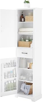 Single Door Mirror Bathroom Cabinet, White Wall Mounted Medicine Cabinet with Shelf, Magnetic Lock, Space-Saving MDF Storage for Bathroom, Hallway, or Living Room