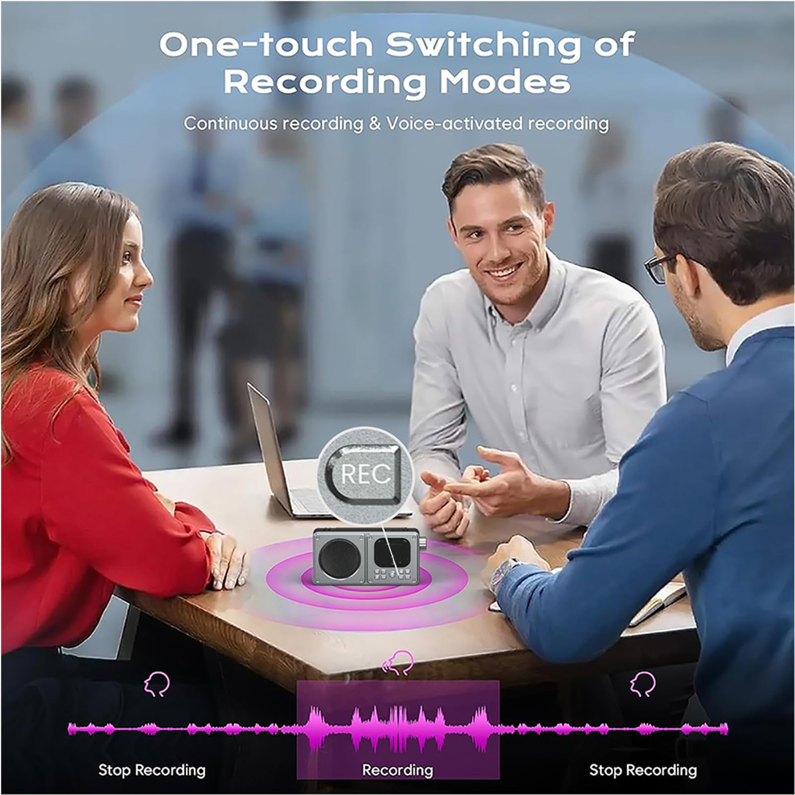 Annadue Radio FM Bluetooth Portátil para Viajes Al Aire Libre, Hogar, Pantalla de 2,01 Pulgadas, Reproductor de Música Bluetooth con Altavoz de Graves, Grabadora para Viajeros, En (64G)