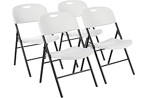 Amazon Basics Folding Plastic Chairs, 4-Pack