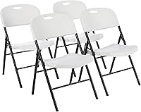 Vista 11 de Yaxa Basics Silla de plástico plegable resistente, portátil, capacidad de 350 libras, color blanco, paquete de 6