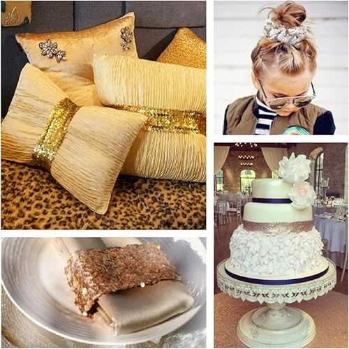 Miniatura 6 de Cinta elástica de lentejuelas de 1.6 pulgadas de ancho, ribete de lentejuelas metálicas plateadas, encaje elástico de 5 yardas para coser ropa,