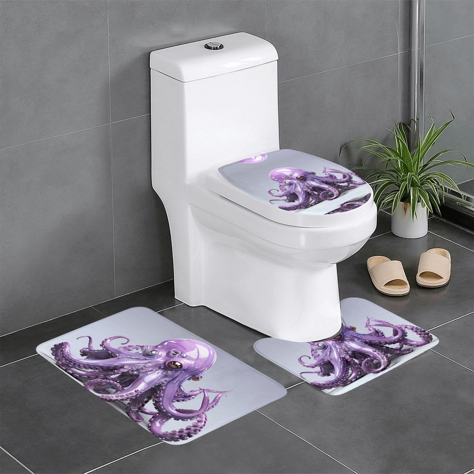 Tapis de salle de bain antidérapants pour meuble-lavabo et WC