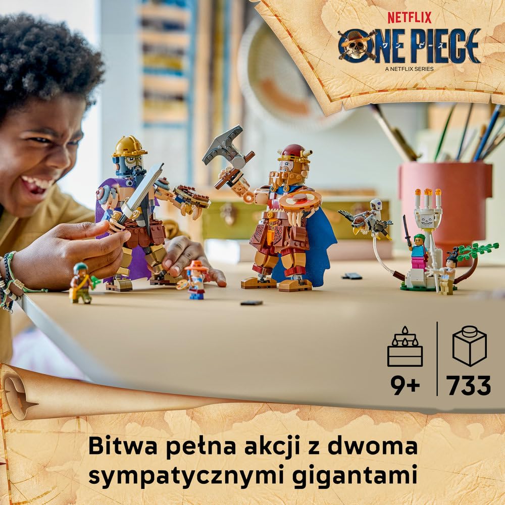 LEGO ONE PIECE Dorry kontra Brogy — Giganci z Little Garden 75644 | Scenka ONE PIECE, zestaw akcji, prezent dla fana anime 9+, 733 elementy