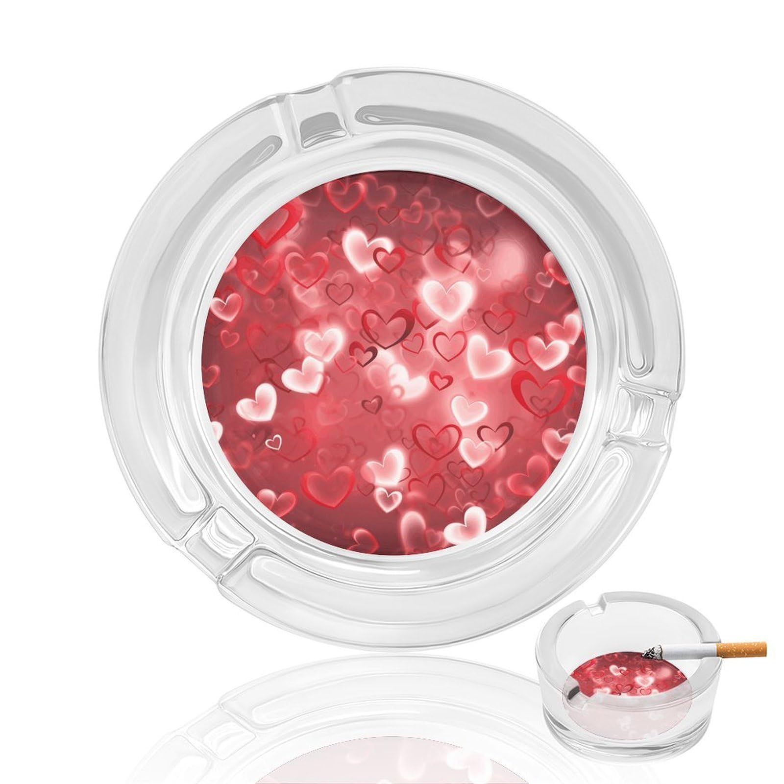 Cendrier en verre pour fumeurs avec repose-cigarette de table