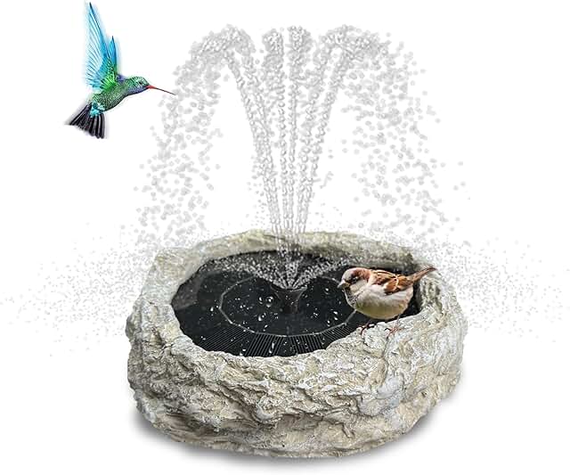 10 Rock Garden Fountain Ideas for Natural Landscapes 92 SAC SMARTEN ARTS Solar Fountain for Bird Bath with Solar Panel Resin Gra...