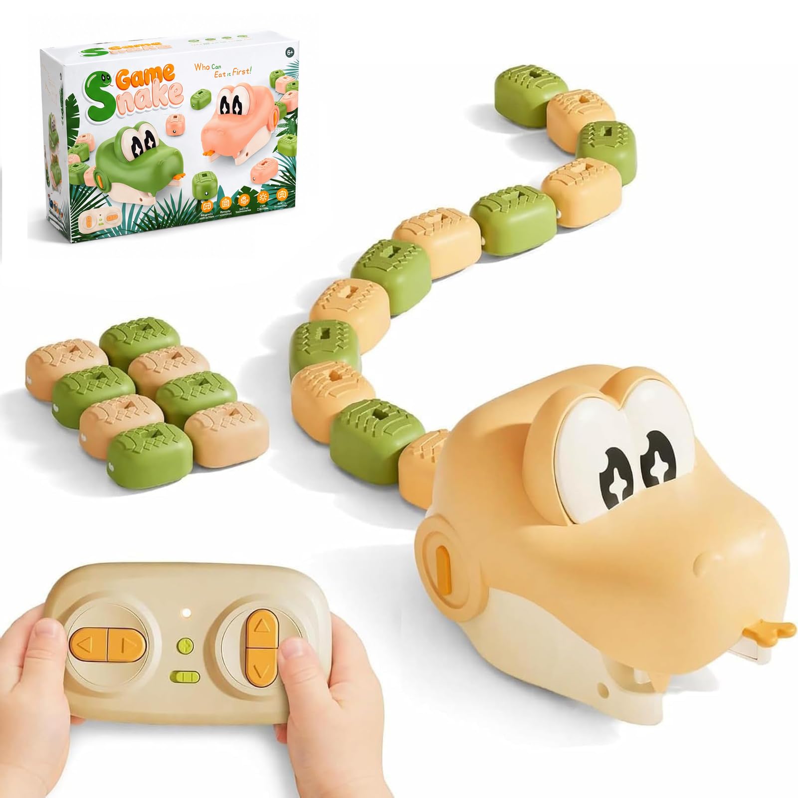 Baomaeyea Magnetic Snake Game Toy,Remote Control with Lights & Sounds