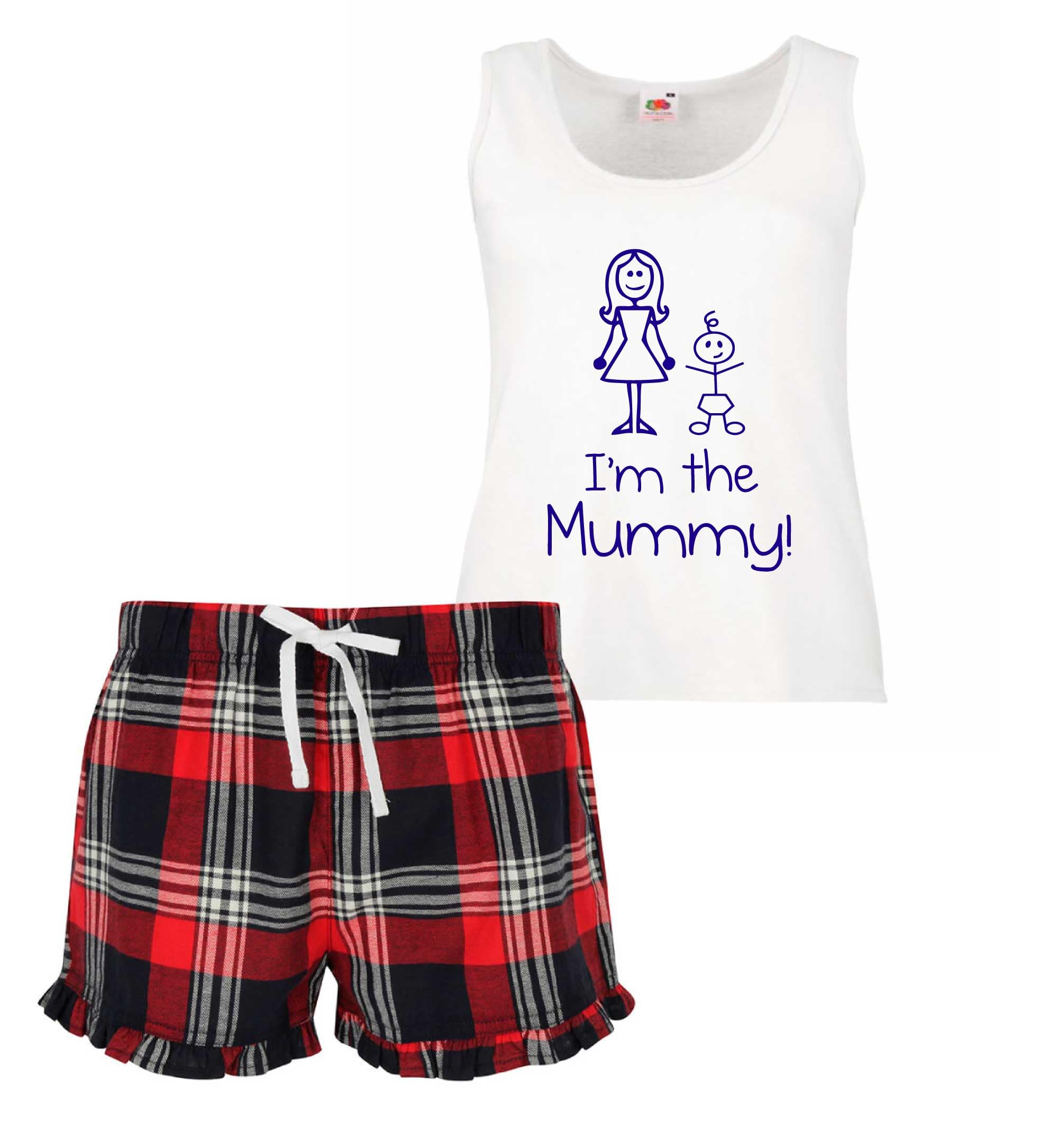 60 Second Makeover Limited I'm The Mummy Short Pyjama Set Red (Large)