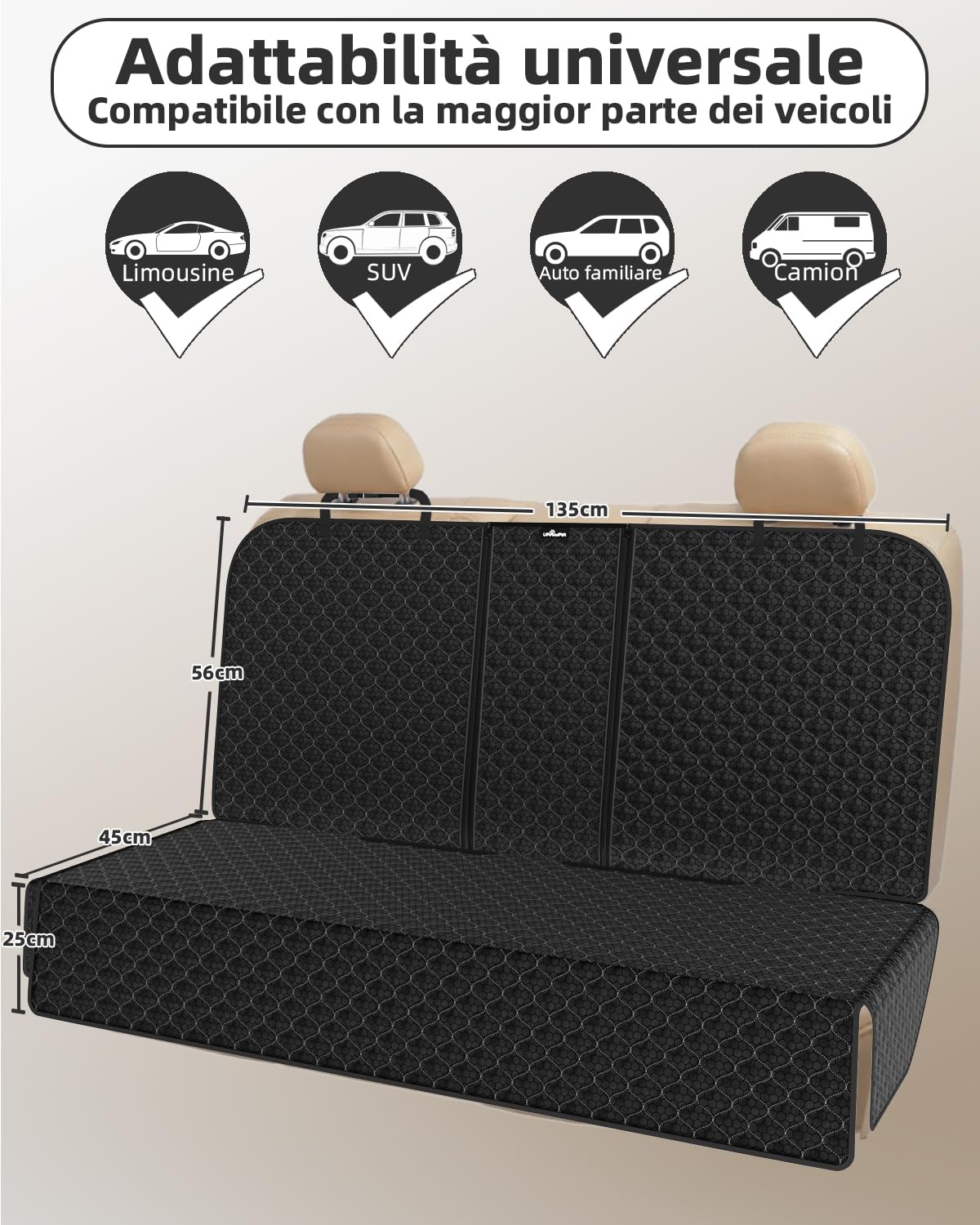 Coprisedile Auto per Cani Antiscivolo Impermeabile Copertura Sedili Auto per Cani Compatibile con Seggiolino Auto Copri Sedile Auto per Cani Bambini Adatto alla Maggior Parte delle Auto SUV