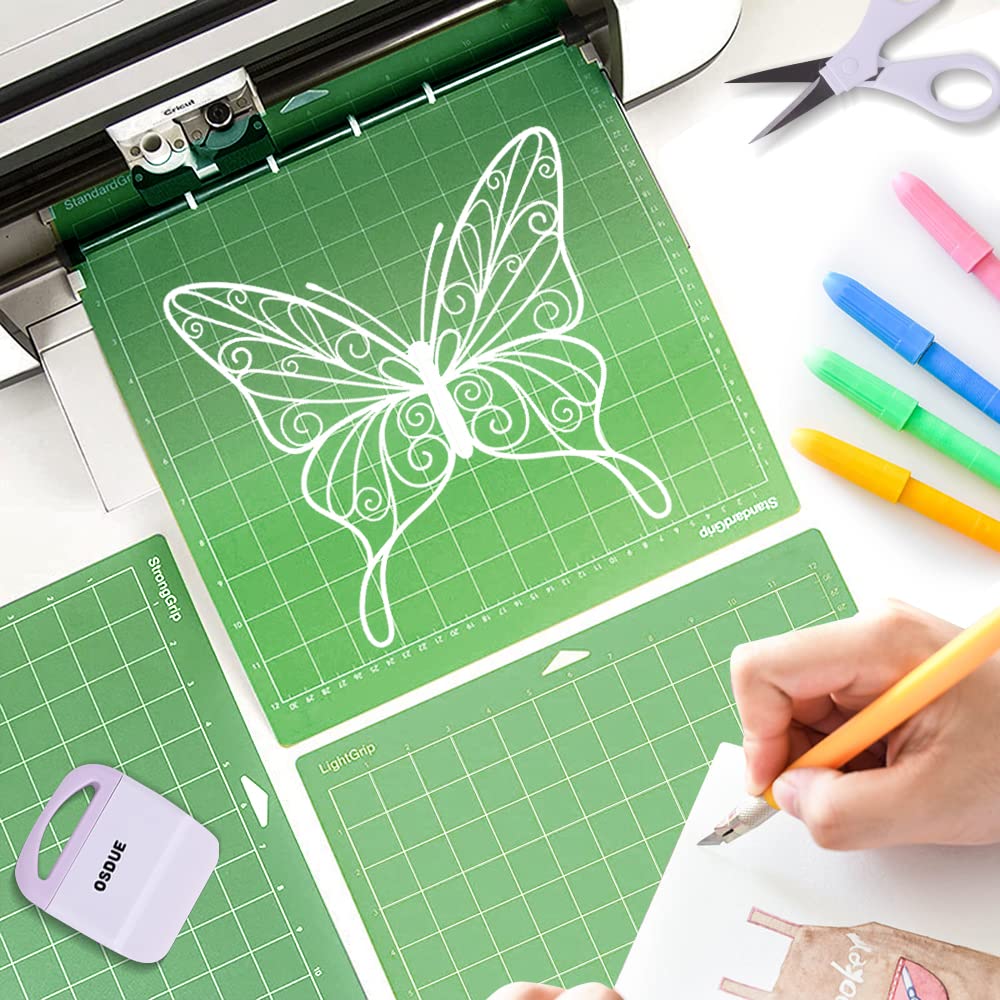 4 Tappetini Da Taglio 30x30 Cm Per Cricut - Verde, Per Carta, Cartoncino, Vinile, Con Accessori - Foto 5