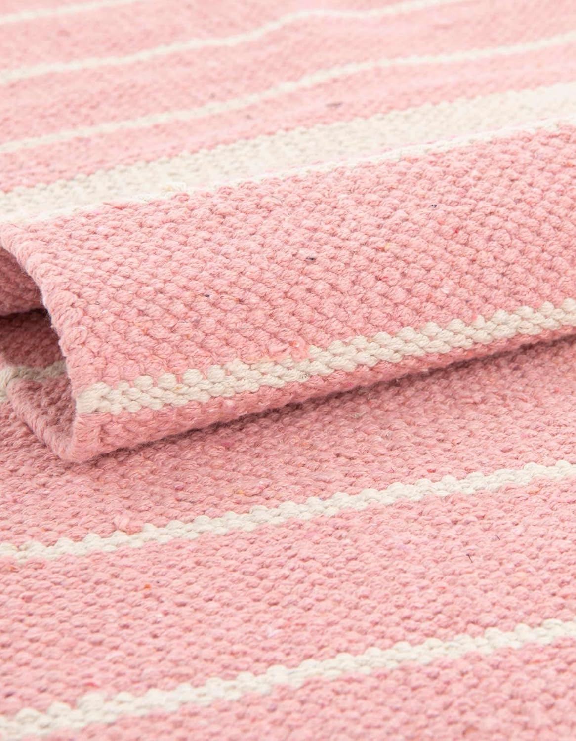 Unique Loom Chindi Cotton Collection Area Rug - Sophie (2' x 3' 1" Rectangle, Pink and White)