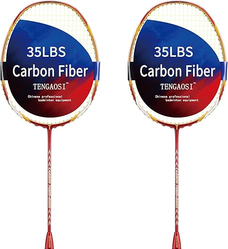 Miniatura 1 de TENGAOSI Badminton Racket, 4U Lightweight Badminton Racquet, Professional 100% Full Carbon Badminton Racket with Grip