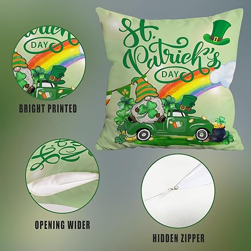Miniatura 3 de Juego de 4 fundas de almohada del día de San Patricio de 16 x 16 pulgadas, decoraciones del día de San Patricio para el hogar