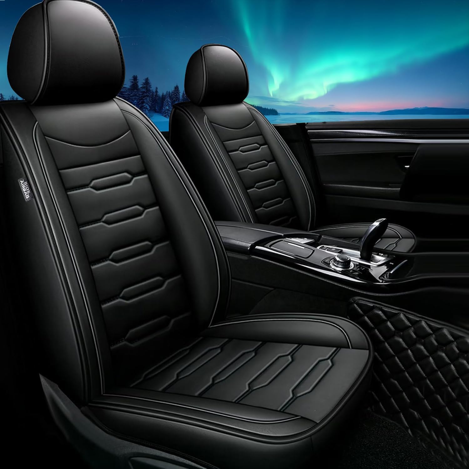 DISUTOGO Car Seat Covers Fit for Honda Odyssey 2018-2025 2026: 7 Seater Full Set Waterproof Faux Leather Seat Covers Automotive Seat Cushion Protector(7 Seat Covers，Black)