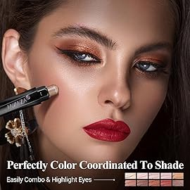 LUXAZA PRO Brown Eyeshadow Stick Makeup Set 10PCS, Neutral Shimmer And Matte Cream Eye Shadow Palette, Metallic Bronze Smoky Eyeliner Brightener Crayon Pencil Kit, Ideal Gift for Women -Love\'s Gifts