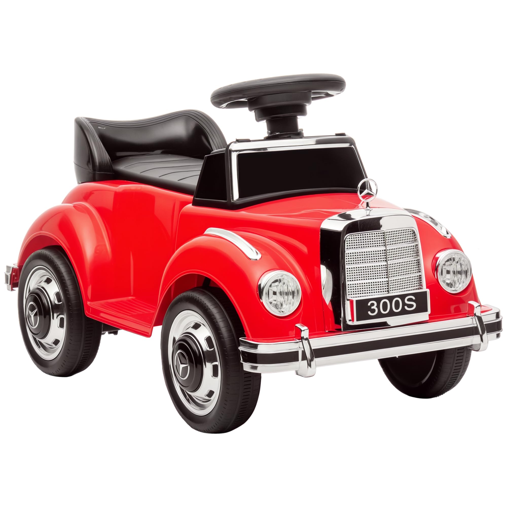 AIYAPLAY Licensed Mercedes-Benz 300S Ride On Car for Children 18-48 Months with Storage Steering Wheel Anti-rollover System Load 25 kg 77.5 x 41.5 x 45 cm Red