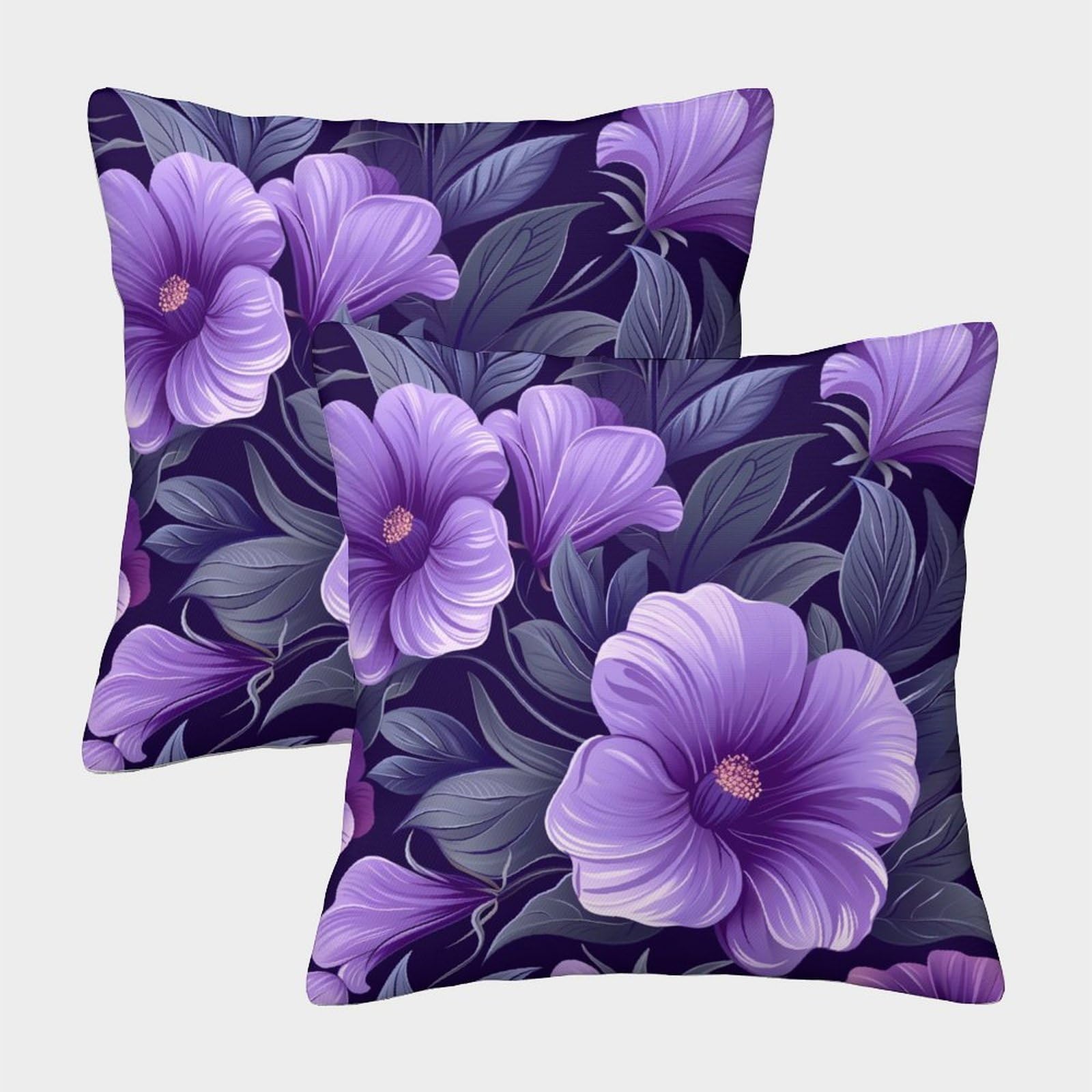 Nraopevvd Style-17 Rose Cushion Cover 2 Pack Decorative Machine Washable Pillowcases Square Cushions With Invisible Zipper Cushion Covers For Living Room Sofa Couch Bed Throw Pillow Case 50X50cm
