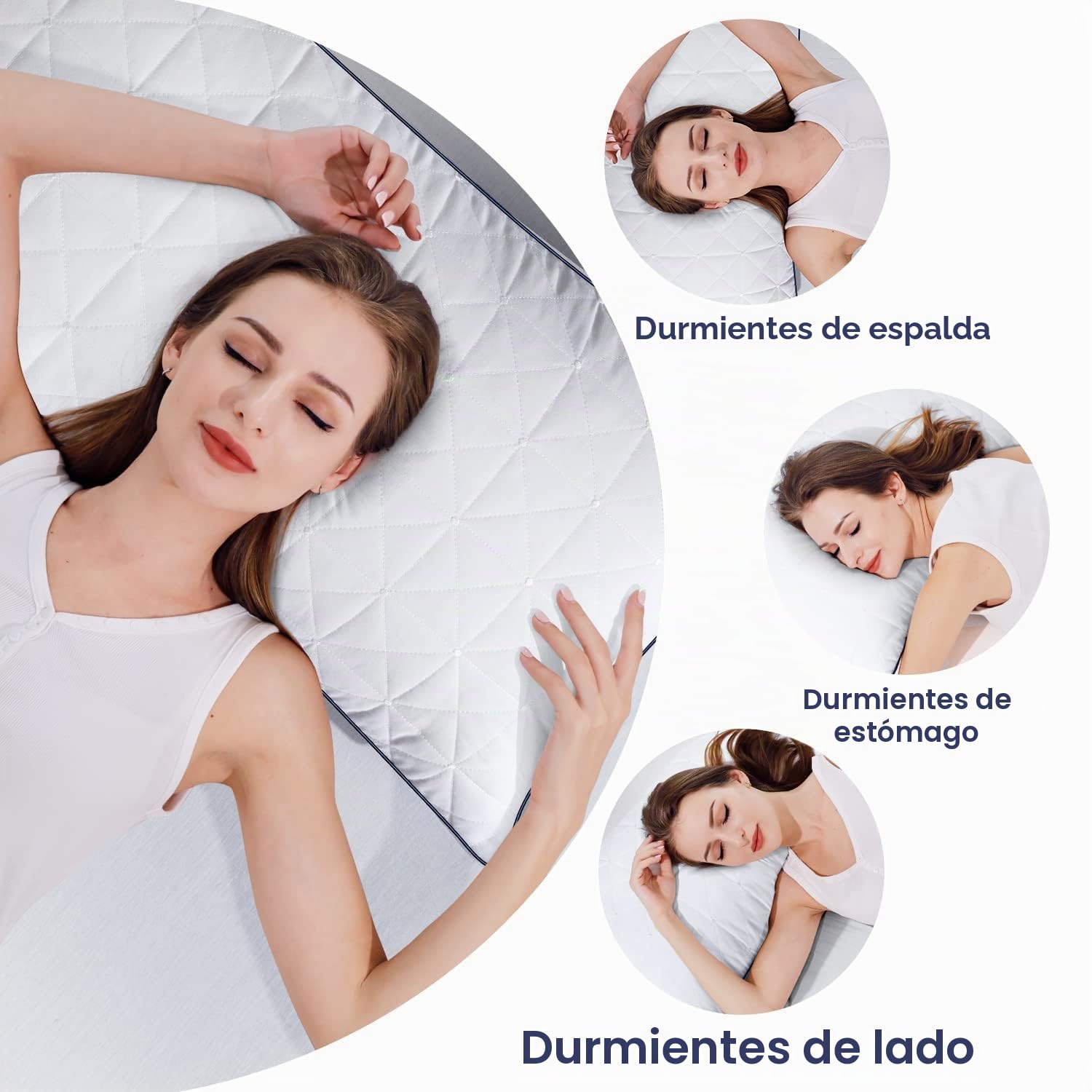 BedStory Juego de 2 Almohadas 40 x 80 cm, Microfibra 950 g, Transpirables y Lavables para Alérgicos y Duermen de Lado, Suaves y Firmes