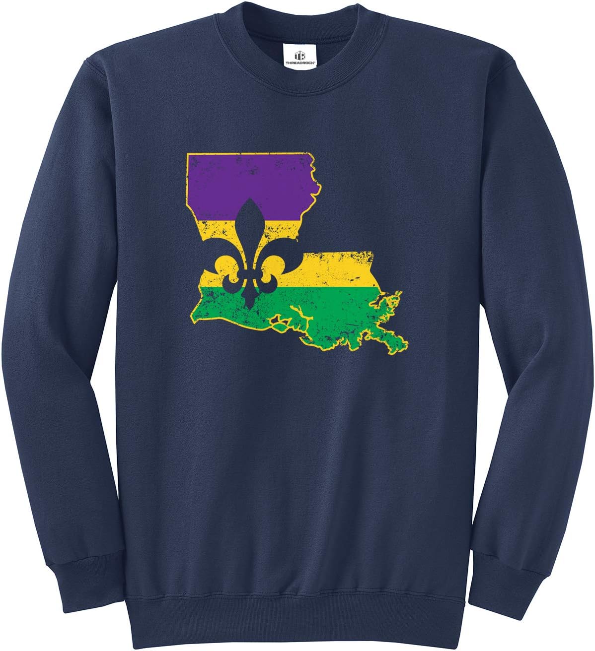 Threadrock Mardi Gras Louisiana Fleur De Lis Unisex Sweatshirt
