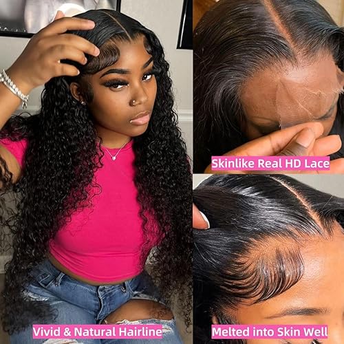 Miniatura 5 de snv Pelucas con cierre de encaje HD de 5 x 5, densidad de 220 grados blanqueados, nudos diminutos decolorados, línea capilar predepilada vívida,