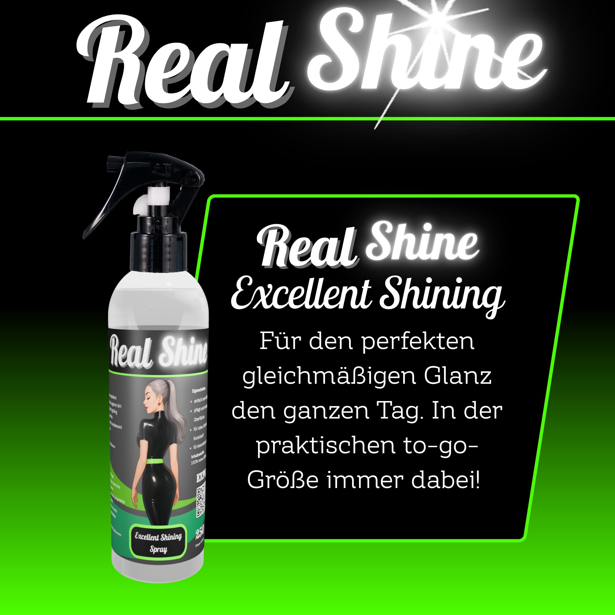 Excellent Shining Spray 250 ml I Huile pour latex I Soin professionnel du caoutchouc et aide à l'enfilage économique I Soin latex inodore pour un aspect brillant | Spray de 250 ml