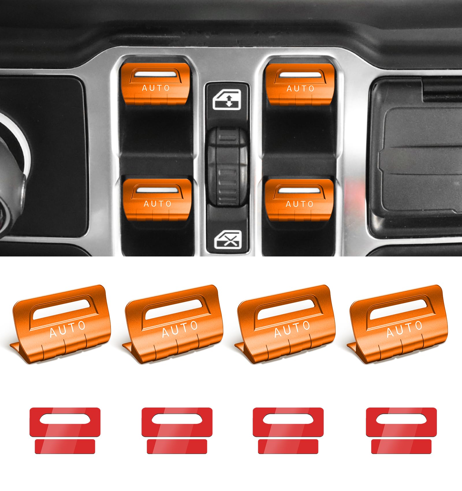 Amazon.co.jp: Jeep 4個 アップグレードメタルウィンドウスイッチ 