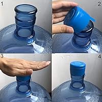 Vista 5 de Tapas de jarra de agua, tapas para botellas de agua, 5 piezas de 2.165 in, 3 y 5 galones, tapas de repuesto antiderrames, tapas de botellas de agua