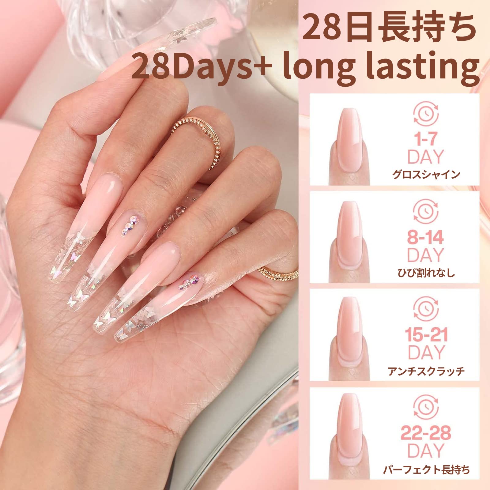 Amazon | Modelones ネイルジェルキット ポリネイルジェル 大容量30ml