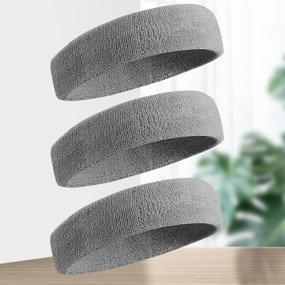 Sports Headbands Wristbands for Men Women Moisture Wicking Athletic Sweatbands for Tennis Basketball Running Gym Workouts Multiple Quantity