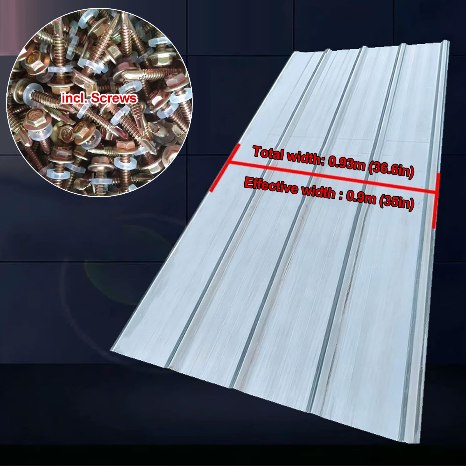 Panneaux de Toiture Transparente,Feuille de Toit Sunshine,Tôle Ondulée (2 Pcs,0.9x1.55m)