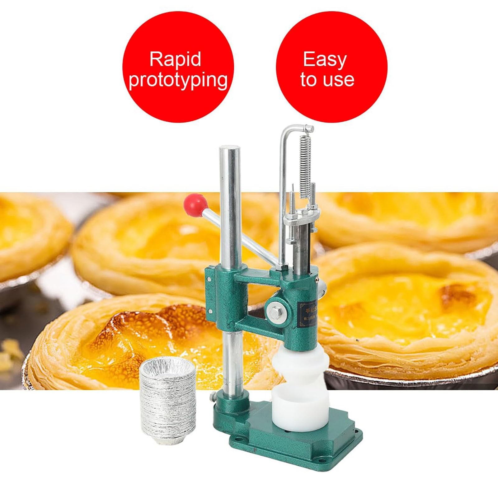 Macchina per la formatura di conchiglie, pressa per crosta da tavolo con stampo da 8 cm, creatore manuale per torte alla crema pasticcera per panetteria domestica, attrezzatura da forno compatta
