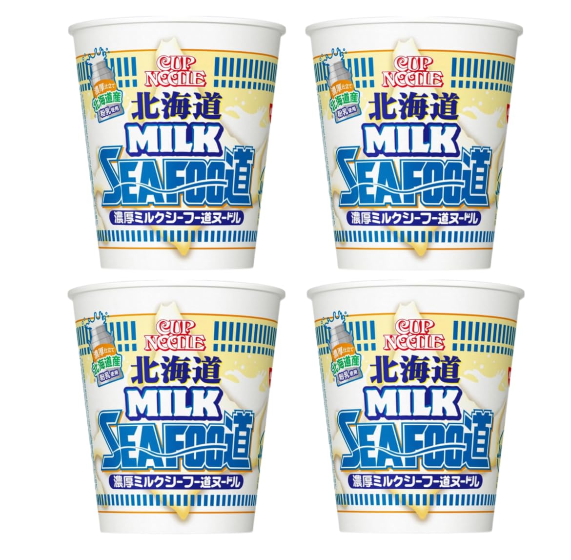 Amazon | 北海道濃厚ミルクシーフー道ヌードル 80g 4個カップ 