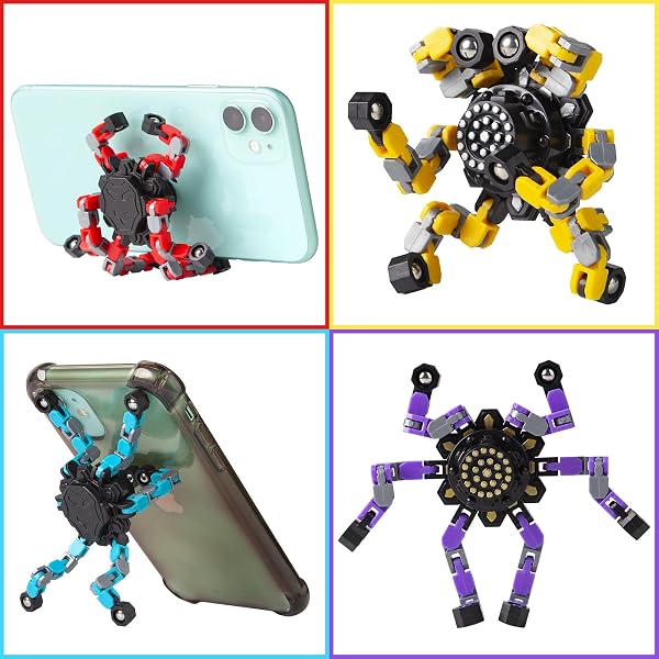 Stocking Stuffers Gifts for Grandkids Transformable Fidget Spinners for Kids and Adults Stress Relief Sensory Fidget Toys for Boys Age 8-13 Teen Girls Kids Toys2 Pcs - 5