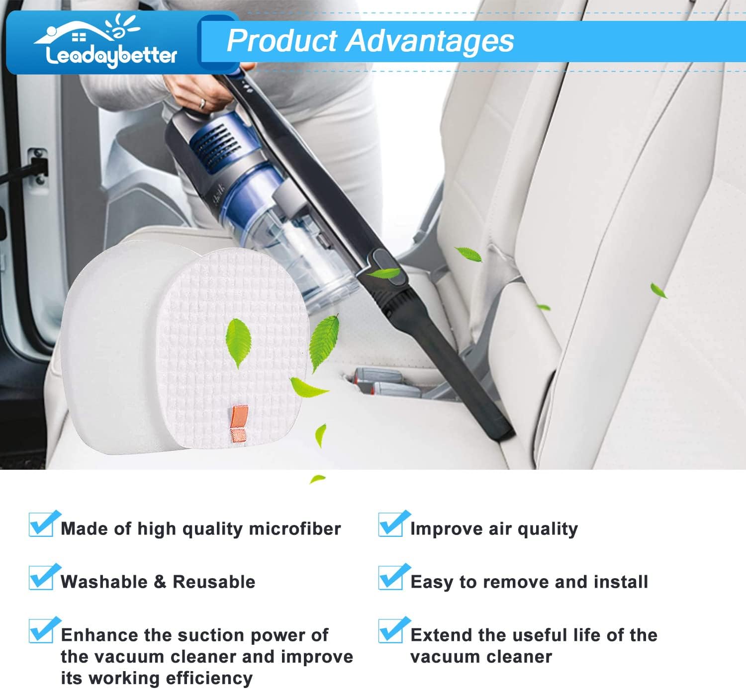 Vacuum Filter Replacement for Shark Rocket Pet Pro IX140 IX141 IX142 IZ140 IZ141C IZ142 IZ162H IZ362H IZ363HT IZ440H IZ462H IZ482H IZ483H UZ145 Cordless Stick Vac Filters, Comapre to Part # 617FJ140