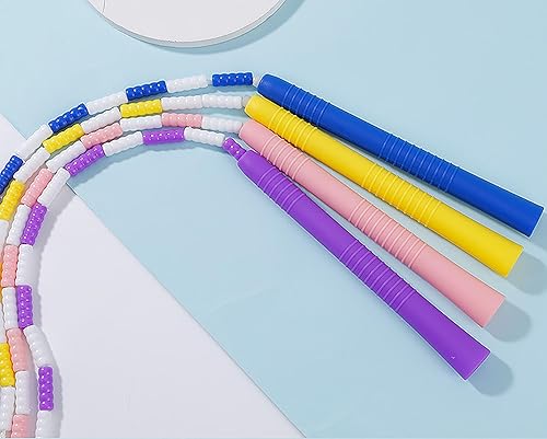 Miniatura 3 de Cuerda de saltar, 2 cuerdas azules y moradas de 3.28 pies con mango de plástico para saltar la cuerda