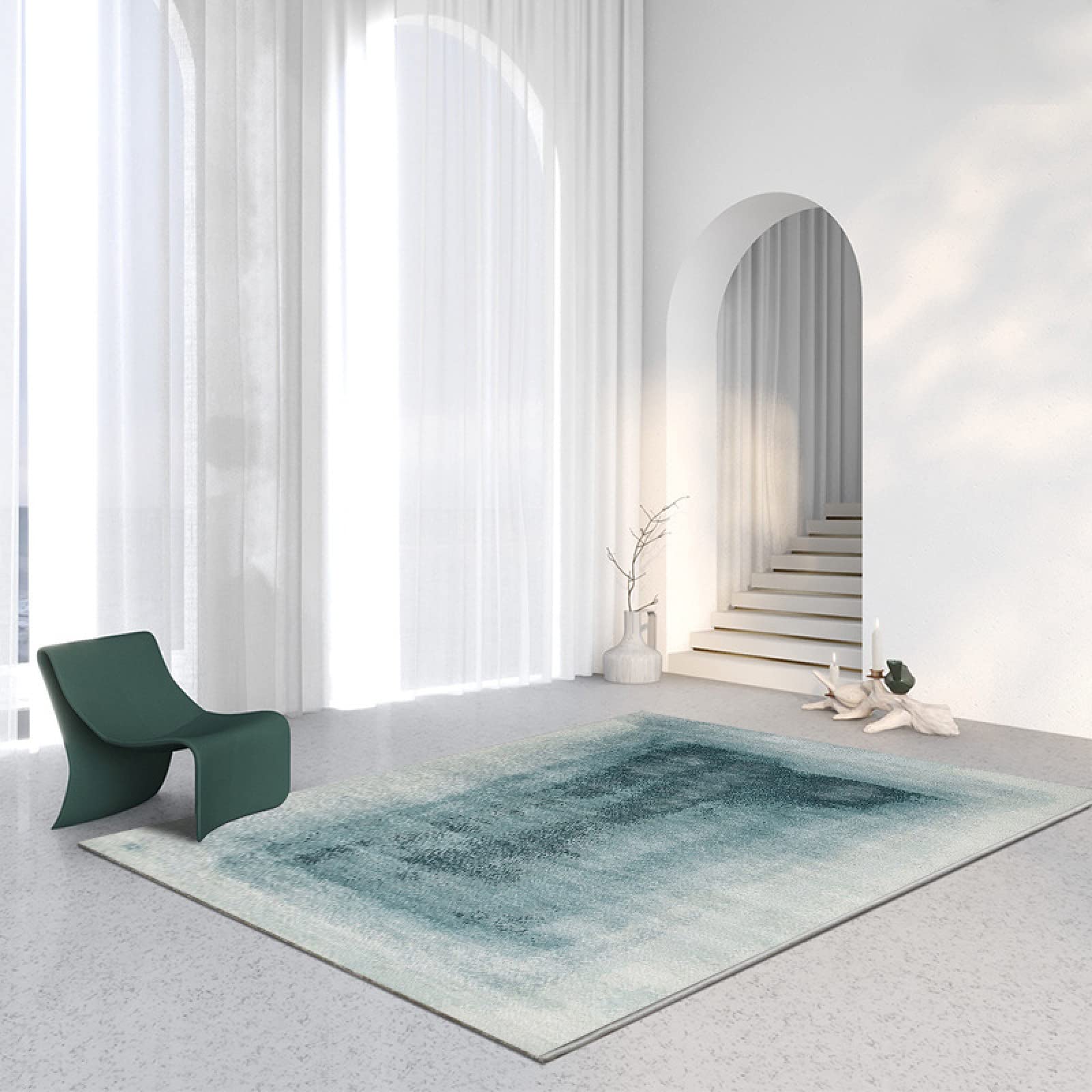 Designerski dywan nowoczesny dywan nordycki postmodernistyczny szmaragd zielony antypoślizgowy dywanik do salonu sypialni 120 x 200 cm
