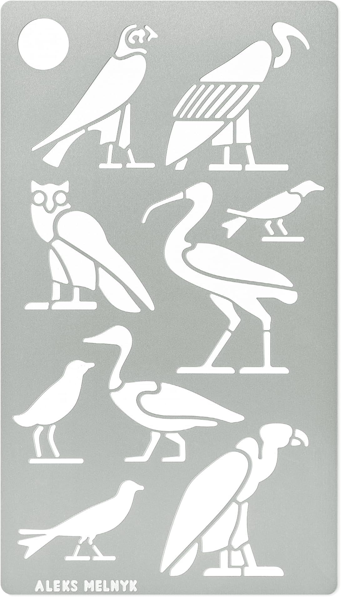 Aleks MelnykNo.455 Metal Stencil, Bird Symbols of Ancient Egypt, Goddess Nekhbet, Small Stencil, God Ra, 1 PC, Template for Wood Burning, Engraving, Crafting, Scrapbook