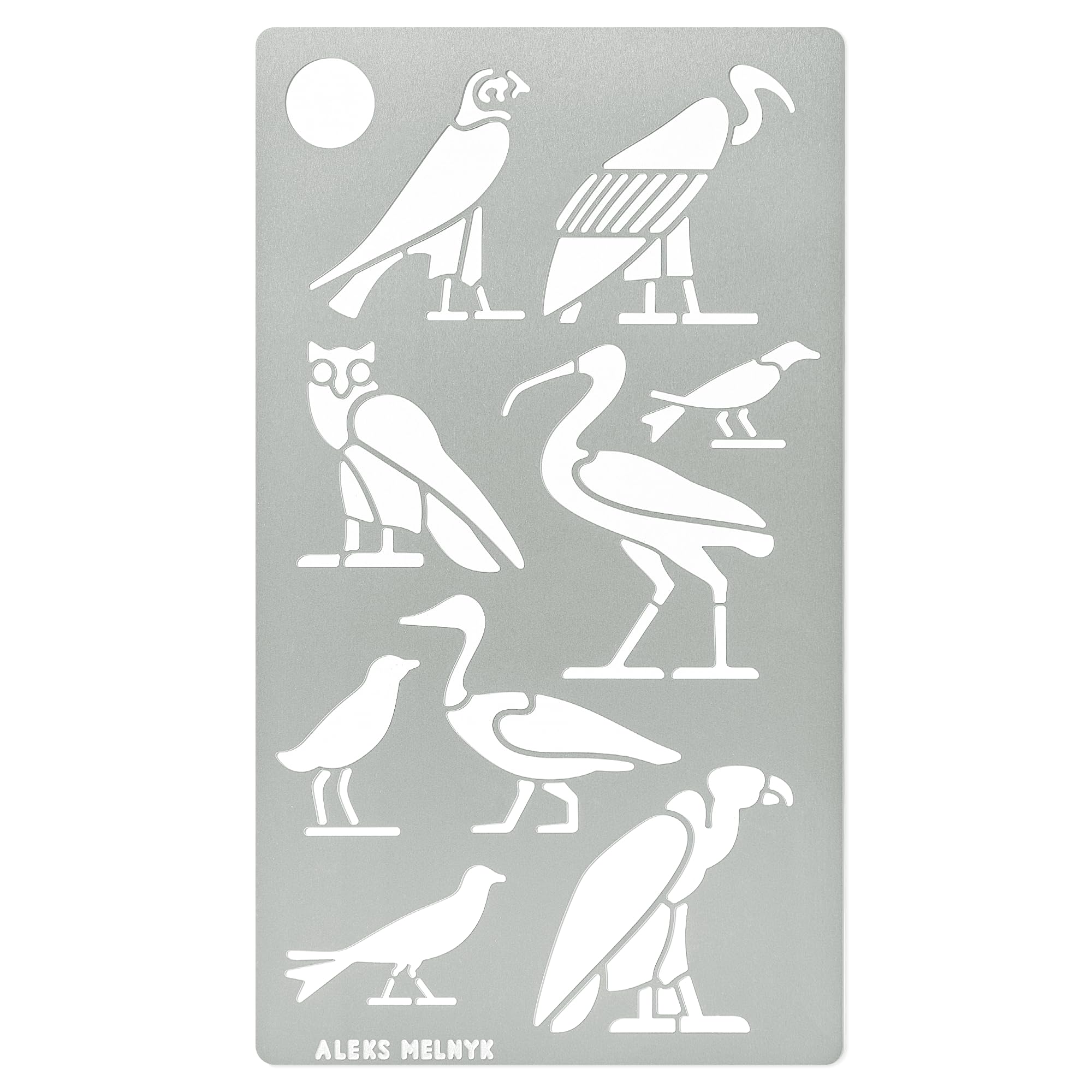 Aleks MelnykNo.455 Metal Stencil, Bird Symbols of Ancient Egypt, Goddess Nekhbet, Small Stencil, God Ra, 1 PC, Template for Wood Burning, Engraving, Crafting, Scrapbook