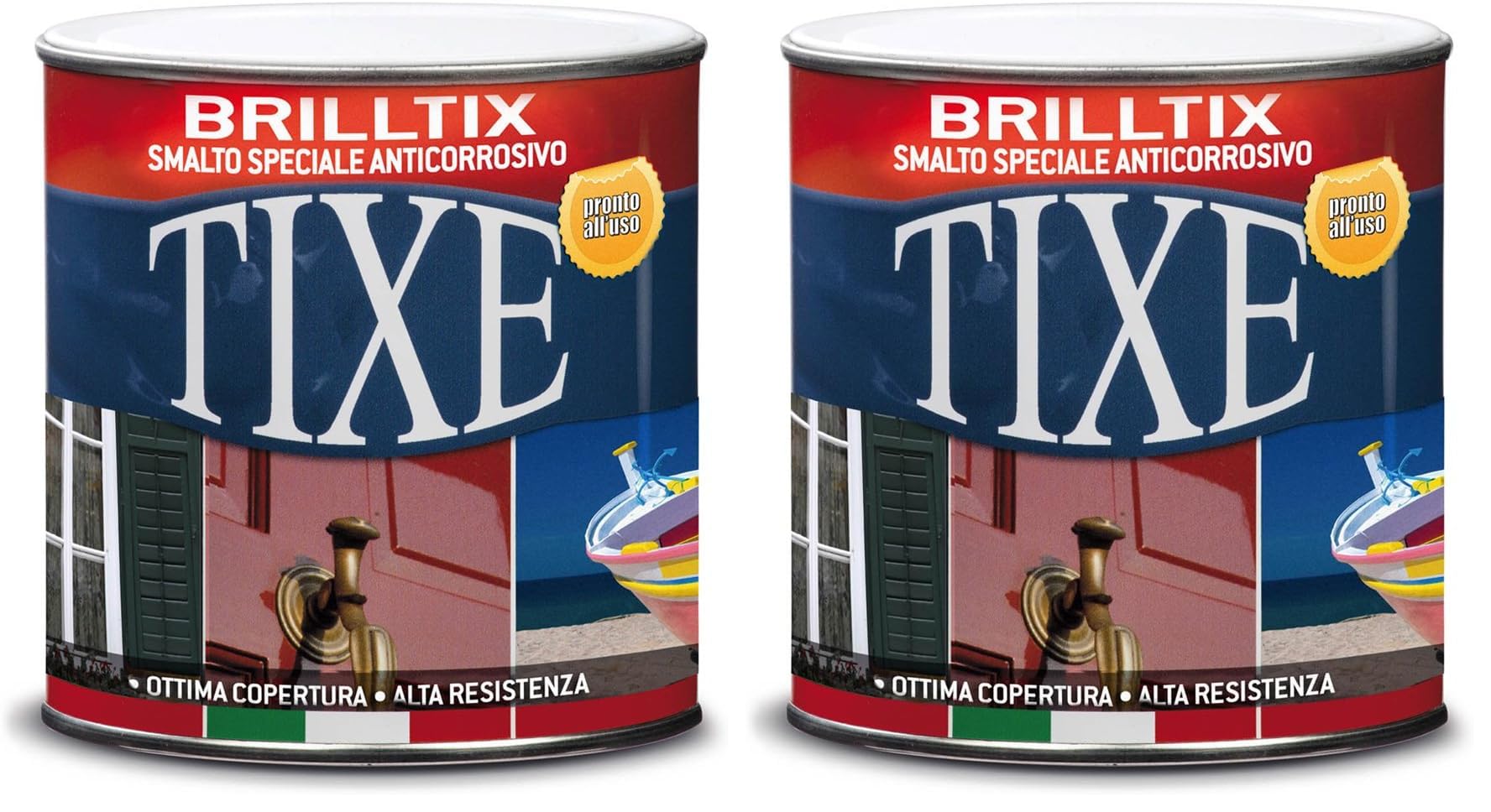 Tixe 104625 Brilltix Smalto a Solvente, Grigio Antracite, 750 ml (Confezione da 2)