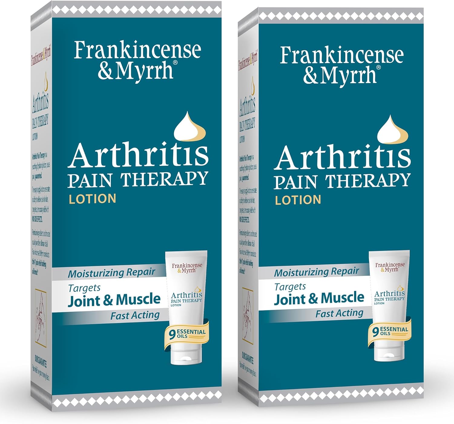 Frankincense and Myrrh Arthritis Pain Reliever Therapy Lotion  Topical Arthritis Pain Relief Cream and Hydrating Skin Repair, Body Relief for Sciatica, Knee, Back, Joints, Neck, Hands, 3 Oz - 2 Pack