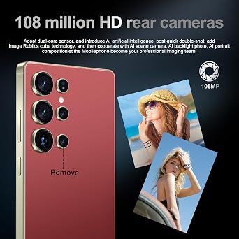 MMY I25 Ultra 5G Unlocked Smartphone,16GB+512GB Fully Cell Phone for Android 14, 6.99 Unlocked Cell Phone, 7000mAh, 68MP+108MP Dual Camera/Dual SIM/Fingerprint Lock/Face (Wine Red)