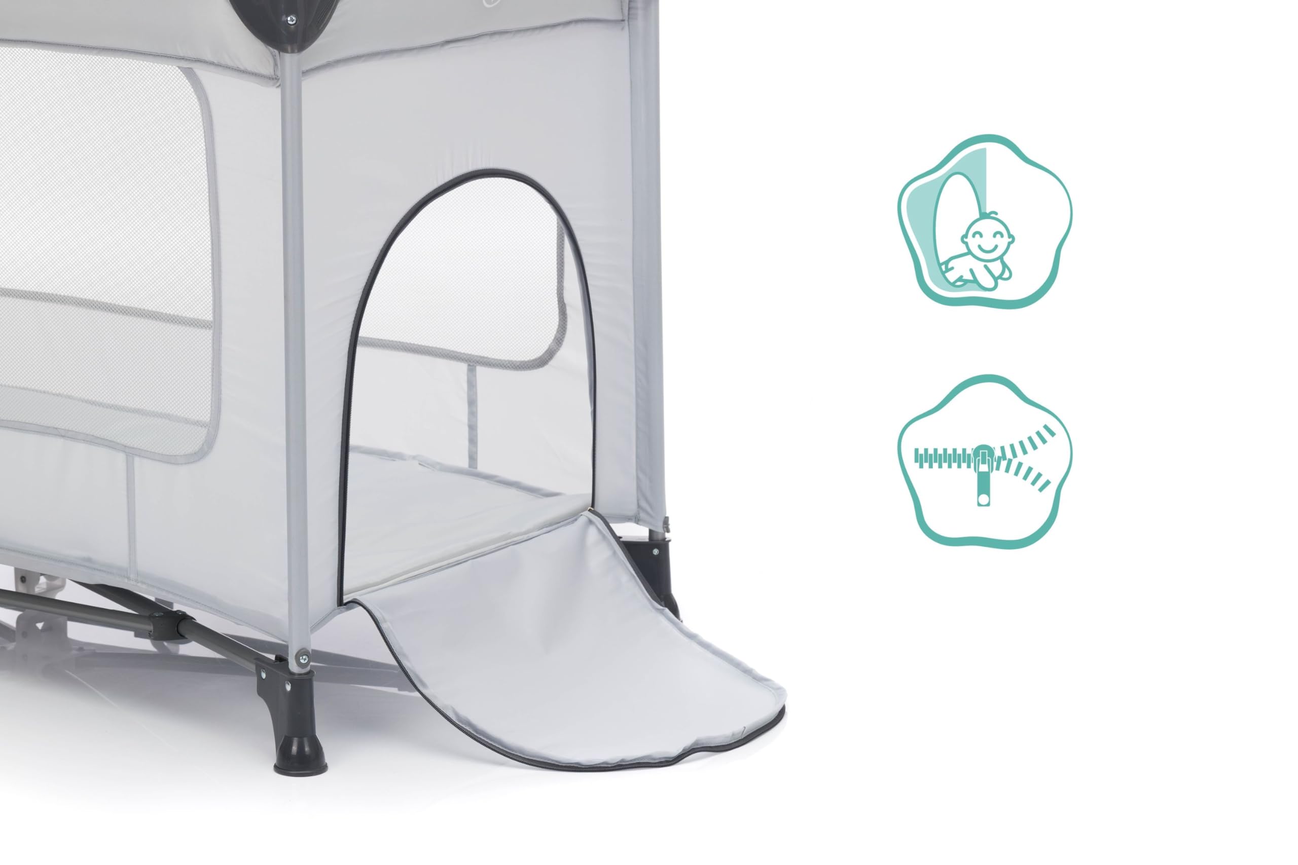 Fillikid Baby Reisebett 60x120cm Nizza Exklusiv | Von Geburt bis 25 Monate (15kg), inkl. Transporttasche & Matratze, kompakte Maße