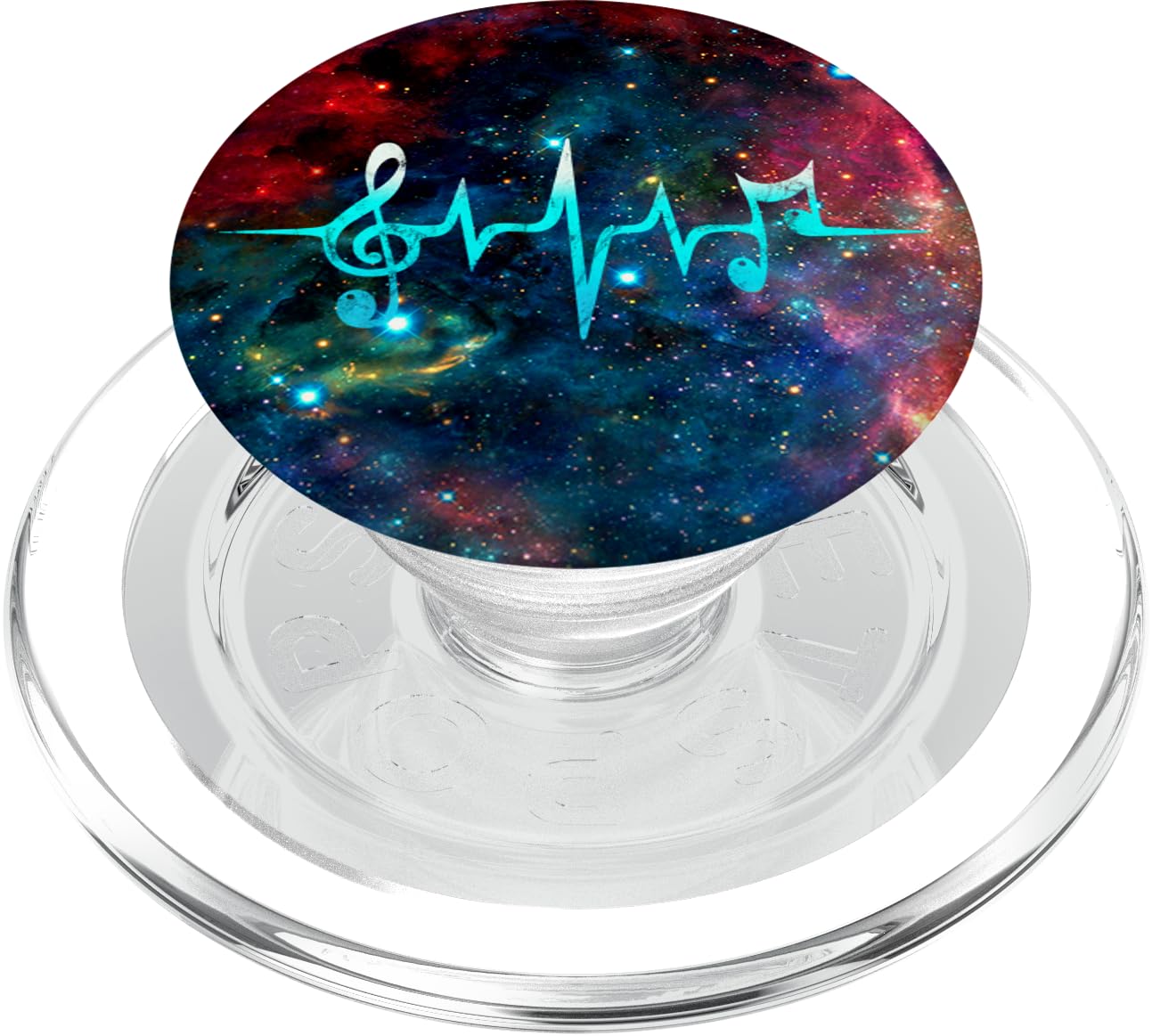 Music Frequency Sound Wave Pulse Treble Clef Musical Notes PopSockets PopGrip for MagSafe