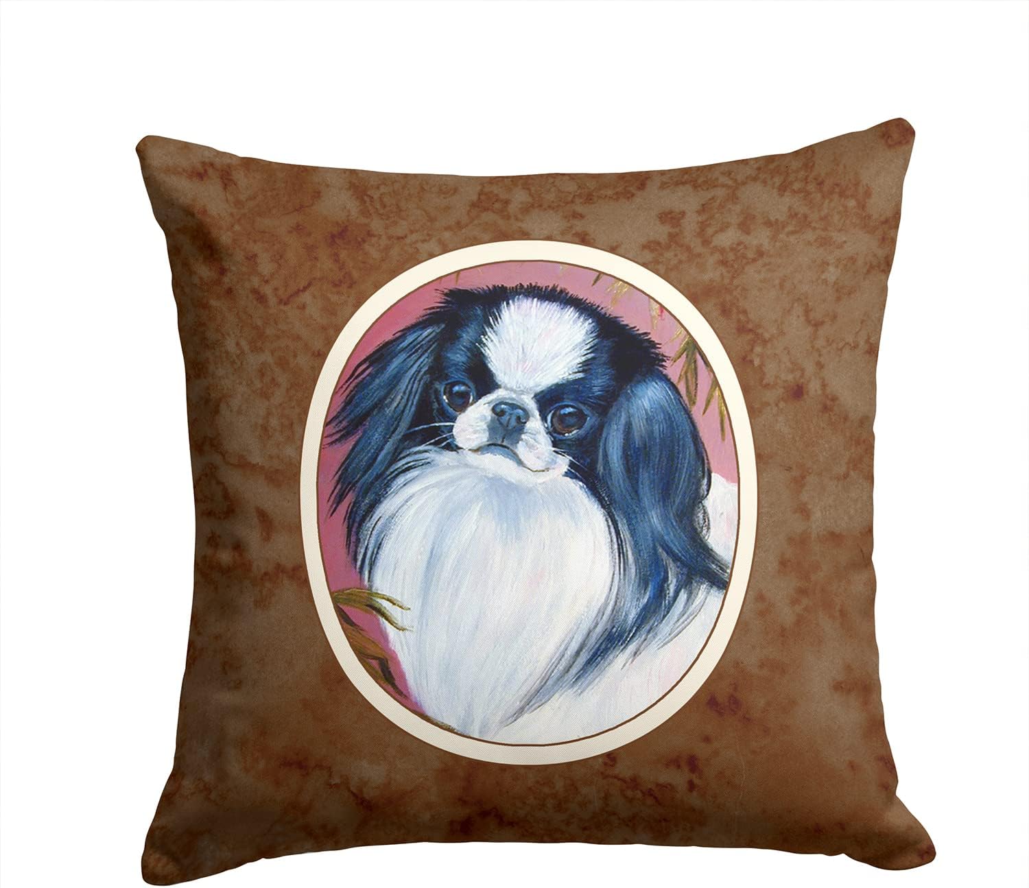Caroline's Treasures 7149PW1414 Japanese Chin Fabric Decorative Pillow Machine Washable, Indoor Outdoor Decorative Pillow for Couch, Bed or Patio, 14Hx14W